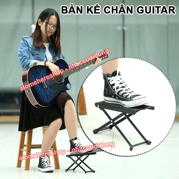 Bàn kê chân đánh guitar dễ dàng gấp gọn có thể tận dụng làm ghế sub linh hoạt