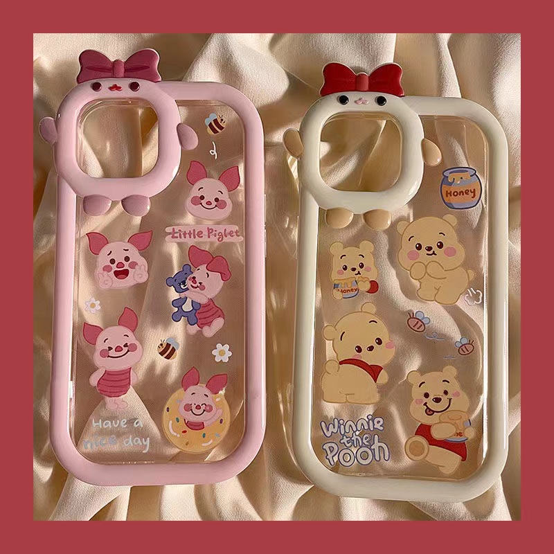 Ốp Điện Thoại Dẻo Trong Suốt Họa Tiết Hoạt Hình Chú Heo / Gấu pooh Dễ Thương Cho iPhone 13 12 11 Pro Max 2023
