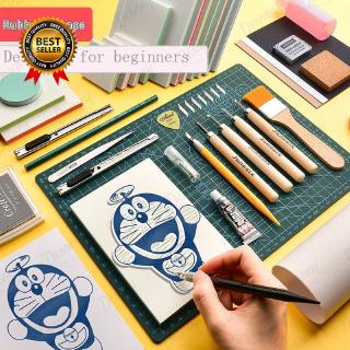 Bộ dụng cụ tự điêu khắc làm con dấu cao su cho người mới bắt đầu trang trí thiệp