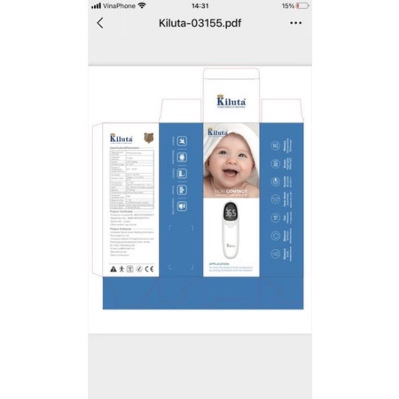 Nhiệt Kế Hồng Ngoại Cảm Ứng Kiluta Chính Hãng