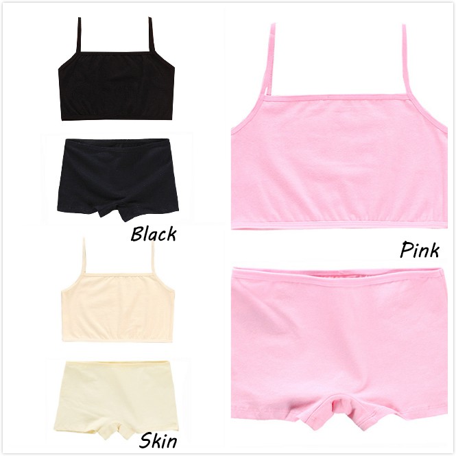 Hàng Mới Về Bộ Đồ Lót Cotton Màu Trơn Đơn Giản Thời Trang Cho Bé B207