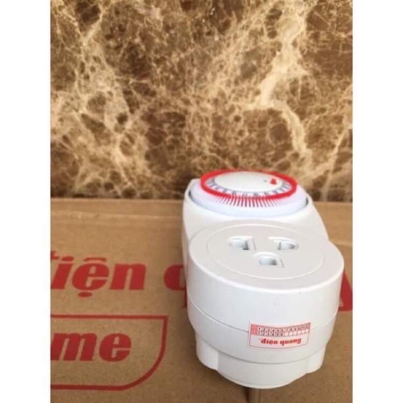Ổ cắm hẹn giờ cơ, cơ lùi, timer cao cấp Điện Quang, BH 6 tháng