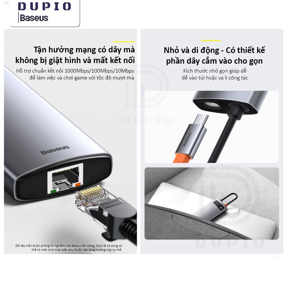 Hub chia cổng DUPIO Baseus cổng type-c sang hdmi usb 3.0 dành cho macbook pro air surface pro 7 HUB01