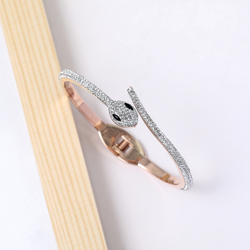 Vòng Tay Mạ Vàng Hồng 18K Đính Đá Zircon Sang Trọng Phong Cách Âu Mỹ Cho Nữ
