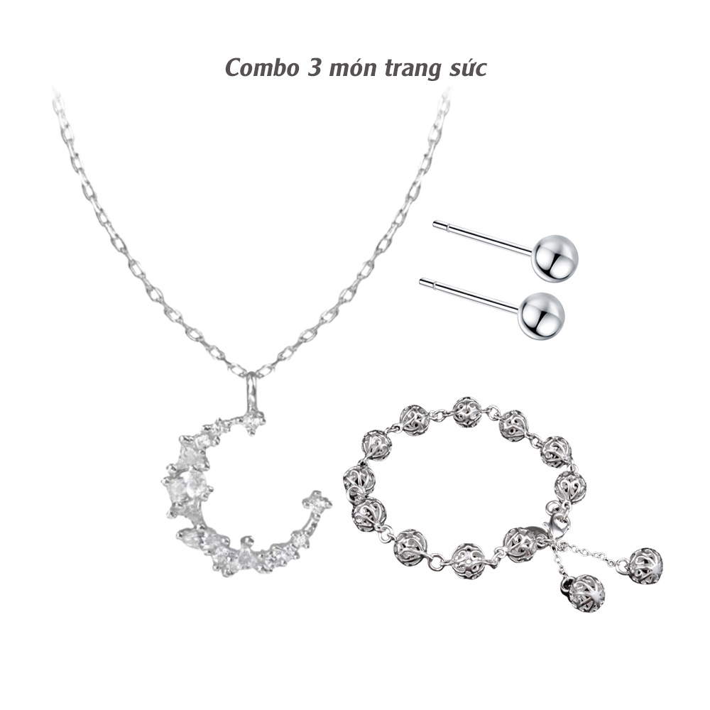 Combo 3 món trang sức thiết kế đơn giản thanh lịch không gỉ CB4 - Bảo ngọc Jewelry