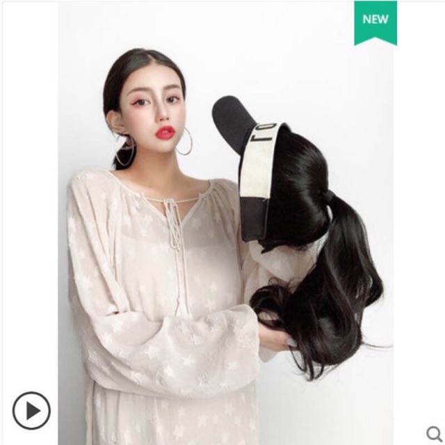 Tóc giả dính mũ sẵn xoăn thể thao cao cấp❤️freeship 50k❤️ tóc giả dính mũ sẵn