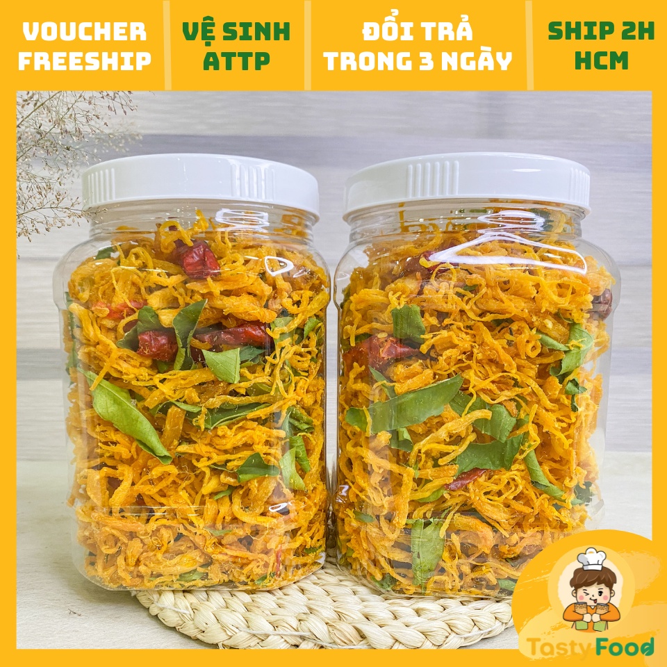 [Mã GROXUAN1 giảm 8% đơn 150K] [Hũ vuông] Hũ 1Kg Khô Gà Lá Chanh | Chất lượng thượng hạng | HOÀN ĐỔI 100%