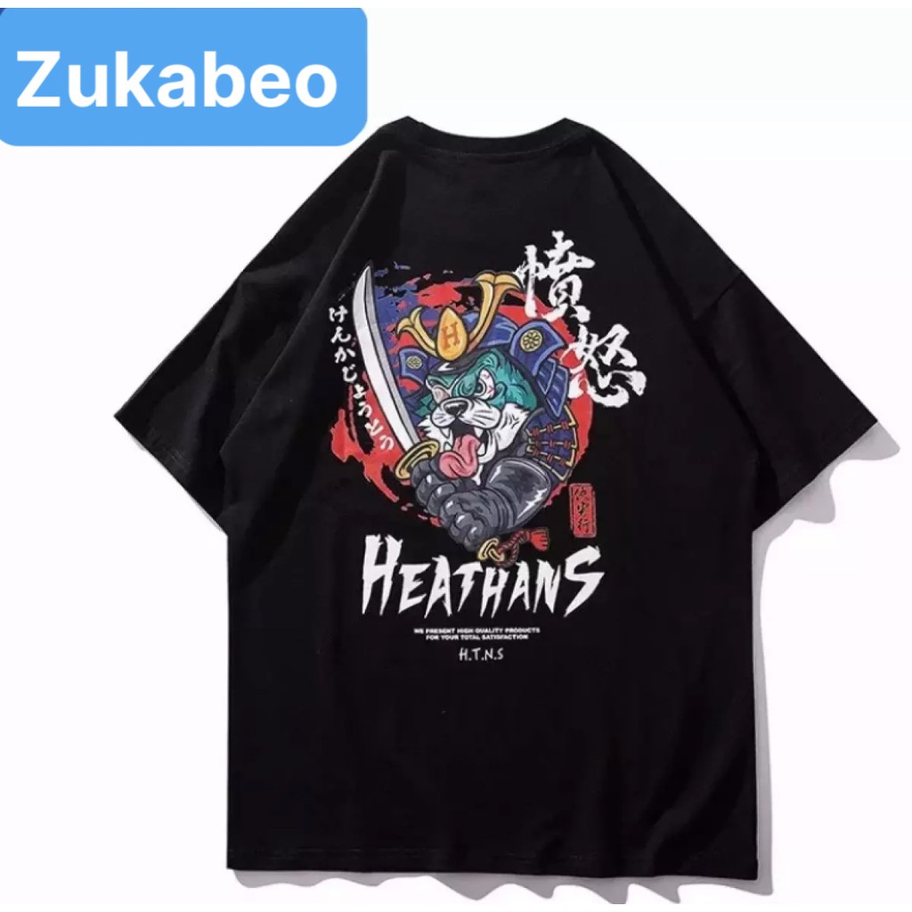 [FREE SHIP] Áo Thun Nam Nữ SAMIRAI TRẮNG ĐEN From Rộng Unisex Chất Mát ZUKABEO
