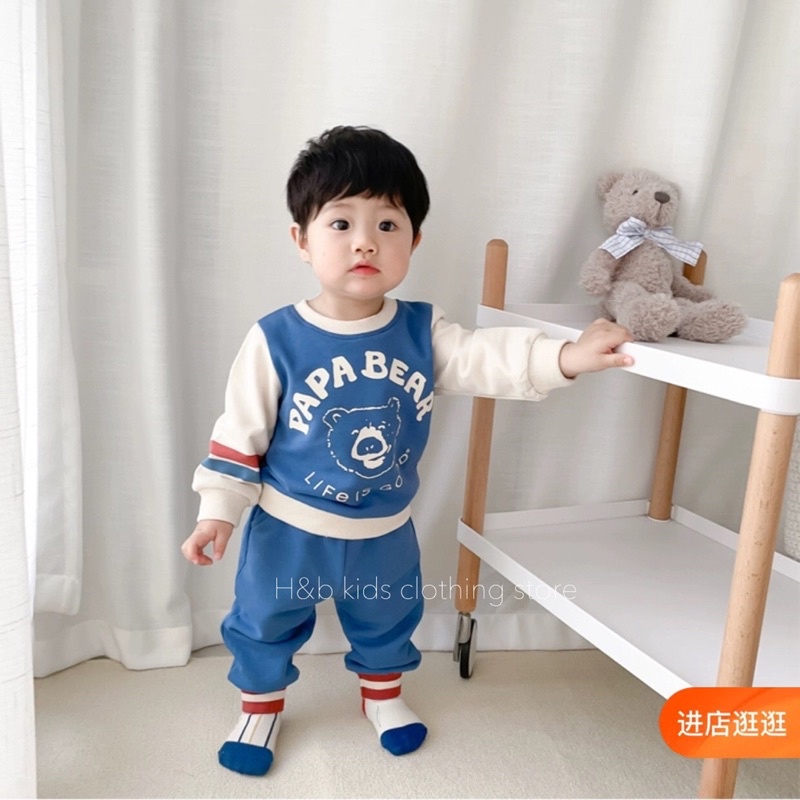 [SET BÉ TRAI] Bộ papa bear 3 màu cho bé trai