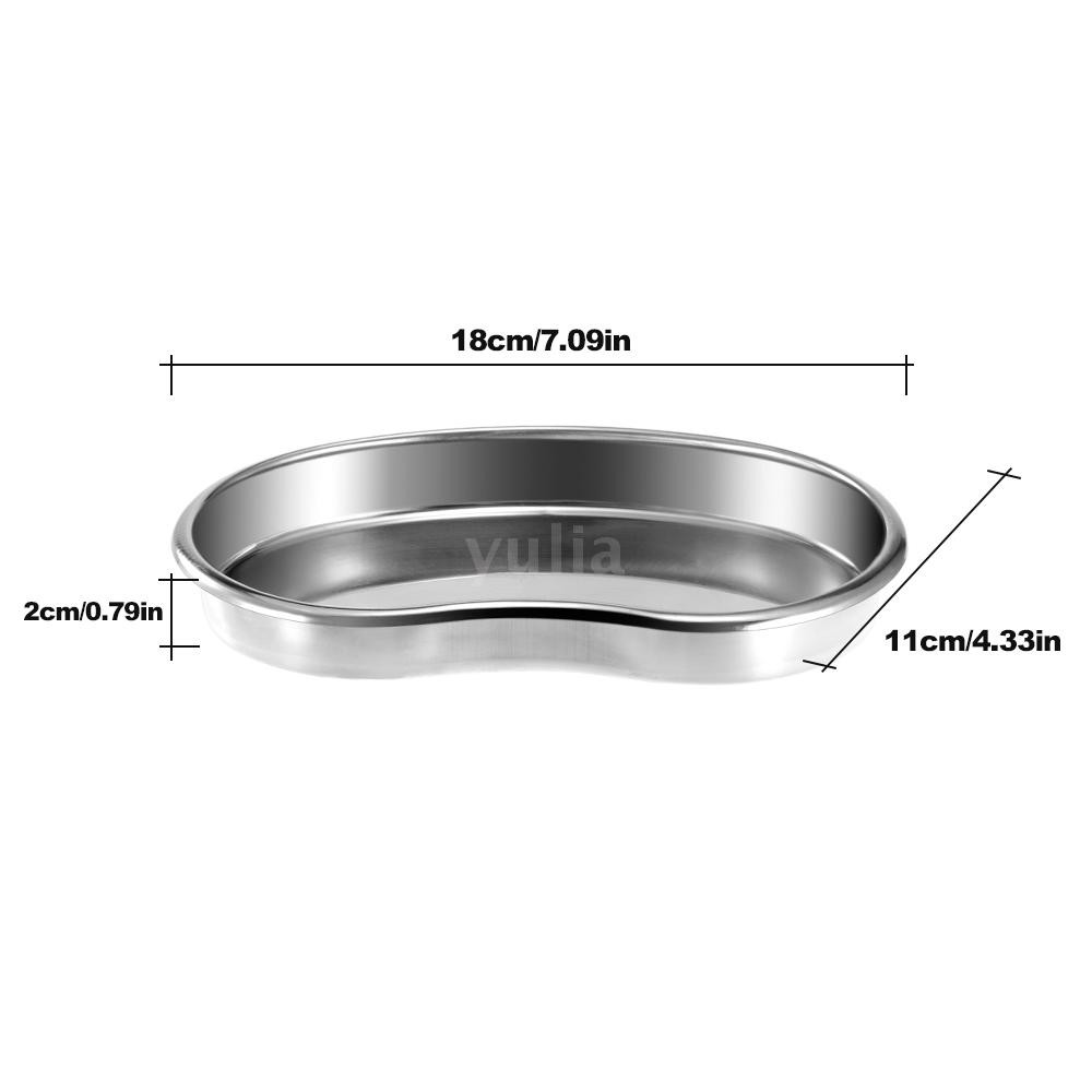 YULA S Size Stainless Steel Bending Kidney Tray Disinfection Plate Surgical Medical Dental Eyebrow Lip Tattoo