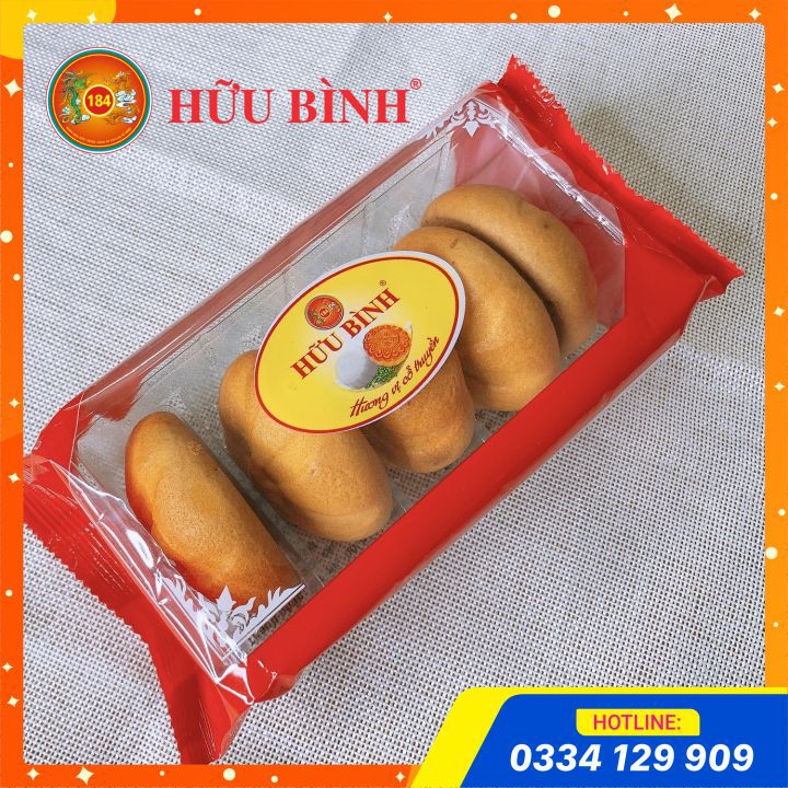 Bánh Nướng Nhân Sữa Dừa - 01 gói 05 chiếc 165g Hữu Bình, Bánh Trung Thu Mini