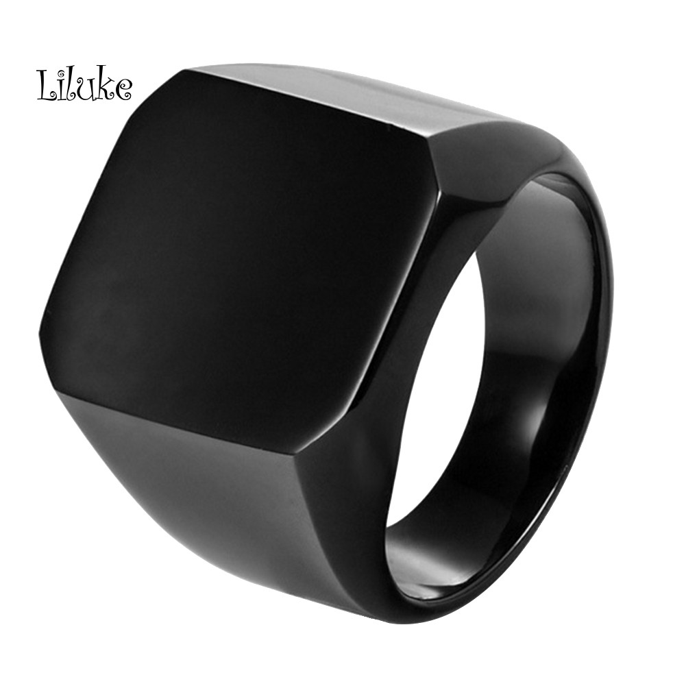 Nhẫn Bản Rộng Hình Vuông Cá Tính Cho Nam