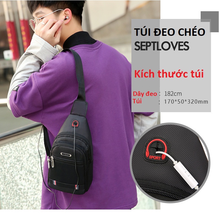 Túi Đeo Chéo Nam Unisex Phong Cách Hàn Quốc,Tiện Dụng