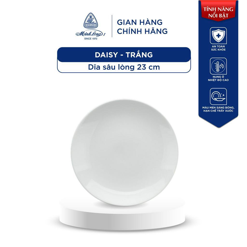Dĩa Sứ Cao Cấp Minh Long Sâu Lòng - Daisy - Trắng