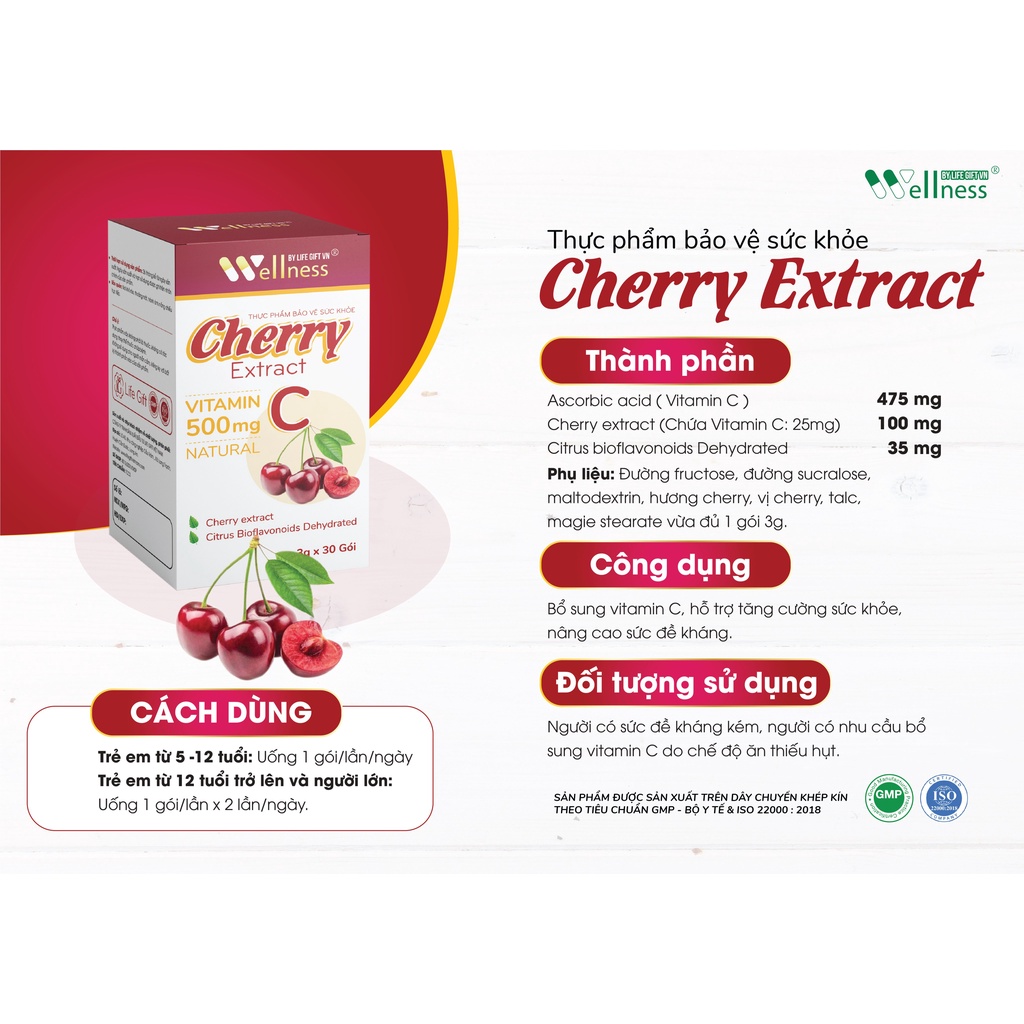 Cherry vitamin C Hỗ Trợ Tăng Cường Sức Khoẻ Nâng Cao Đề Kháng 100g BCA33