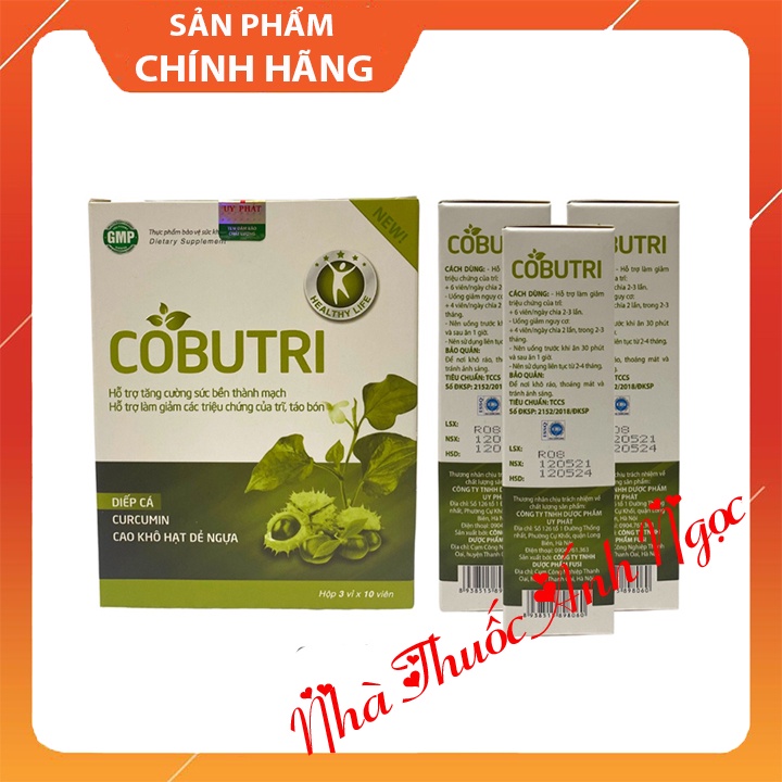 Viên uống COBUTRI - tăng cường sức bền thành mạch, hỗ trợ làm giảm các triệu chứng của trĩ, táo bón