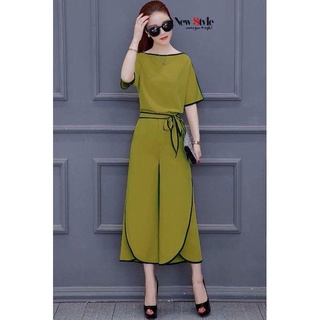 Set bộ đồ quần ống suông kiểu bông phối áo cột nơ duyên dáng SOR109
