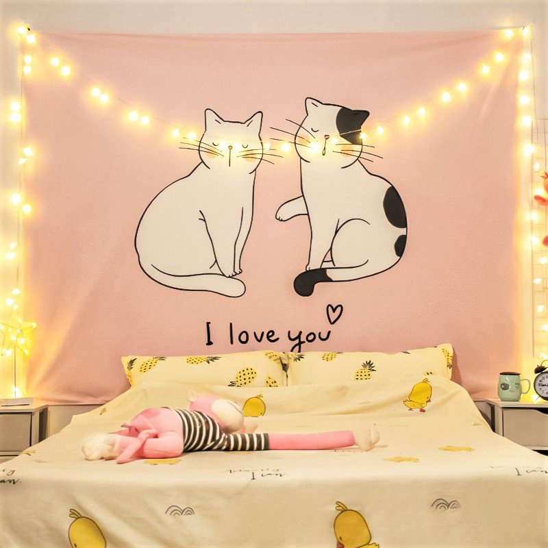 Thảm Treo Tường, Decor phong ngủ, vải treo tường phòng ngủ
