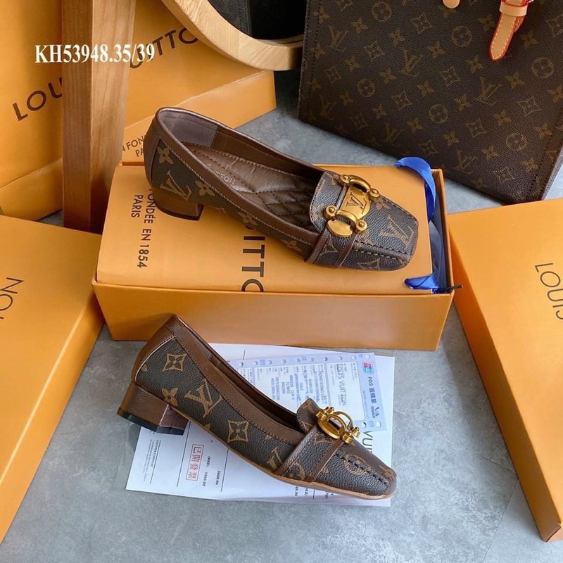 Giày moca spsl khoá ngang gót vuông fullbox