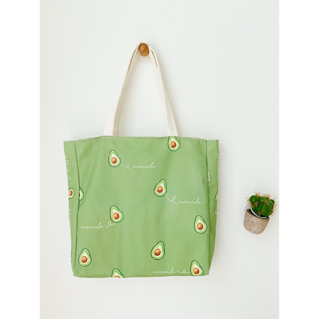 Túi Tote Túi Vải Leo Canvas Bơ Mini