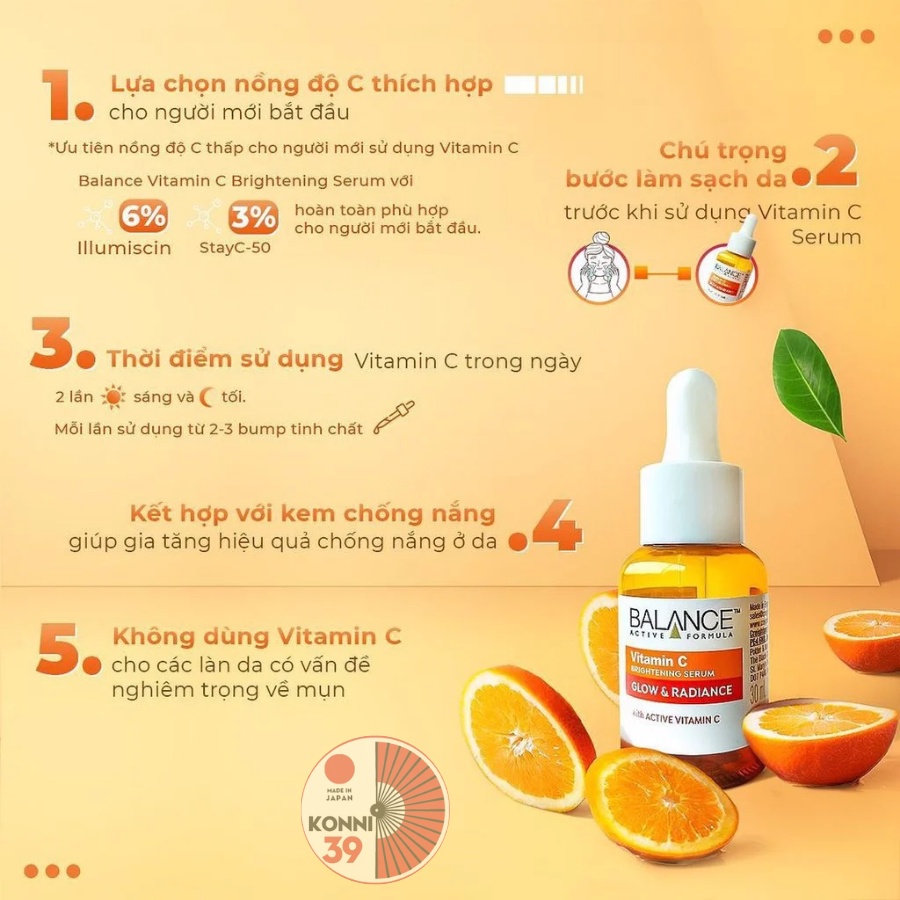 Serum trắng da, mờ thâm Balance Active Formula Vitamin C Brightening 30ml - Bahachiha