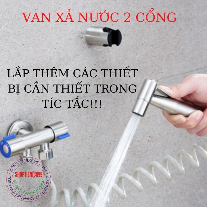 Van Nước 2 Cổng Xả, Van Nước Đa Năng 2 Cổng Xả Điều Khiển Thông Minh,Lắp Nối Đường Kính Lắp Ống Phi 21mm Inox 304.