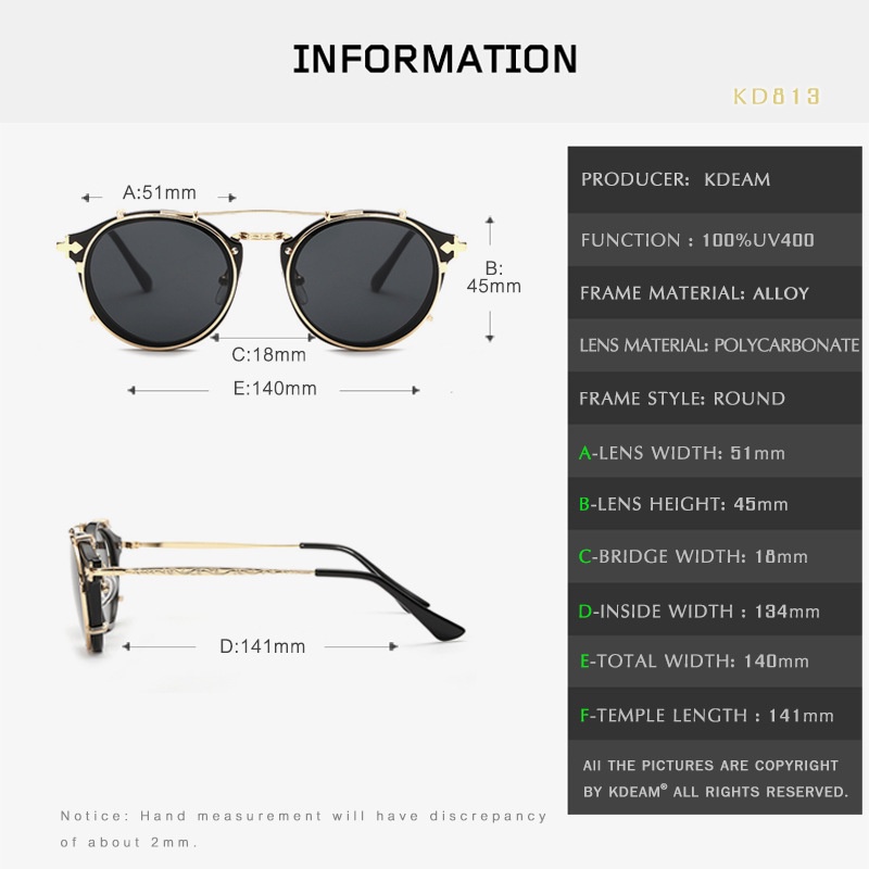 Kính Mát Gọng Tròn Hai Lớp Chống Tia UV400 Phong Cách Steampunk Cổ Điển Dành Cho Nam Và Nữ
