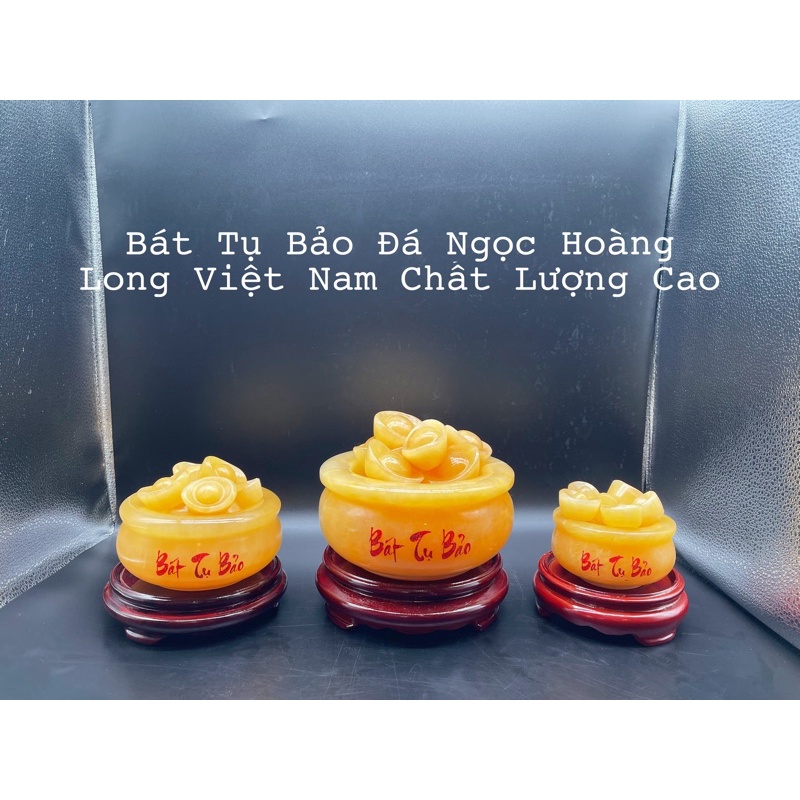 Bát Tụ Bảo Đá Ngọc Hoàng Long Hàng Việt Phong Thuỷ+ Kèm Đế Gỗ