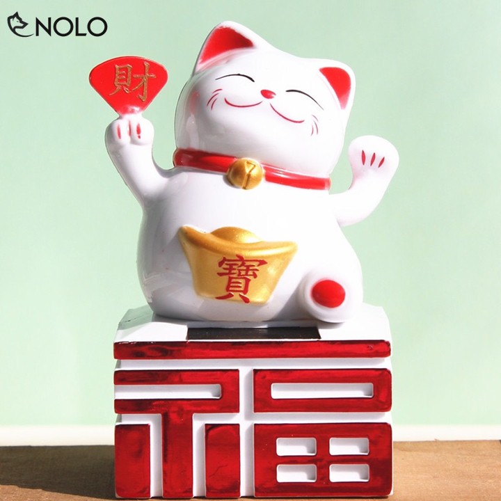 Mèo Thần Tài Mèo Chiêu Tài Maneki Neko Tự Vãy Tay Dùng Nguồn Năng Lượng Mặt Trời Chất Liệu Nhựa ABS