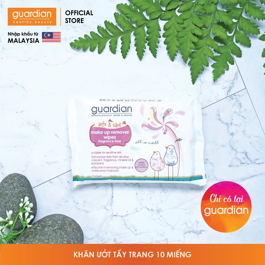 Khăn giấy ướt tẩy trang Guardian không hương (10 miếng) Malaysia | BigBuy360 - bigbuy360.vn