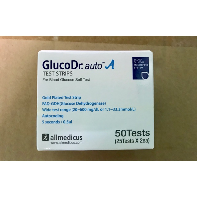 Que thử đường GlucoDr.auto A (50 que)