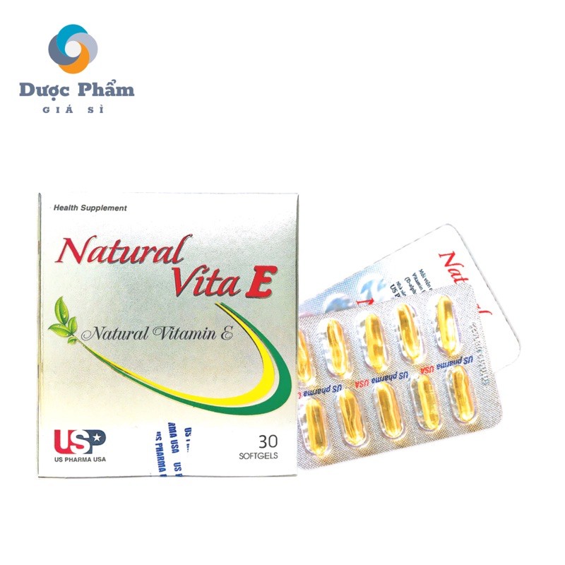 Viên uống vitamin E thiên nhiên, đẹp da, chống lão hoá da Natural Vita E - Hộp 30 viên.