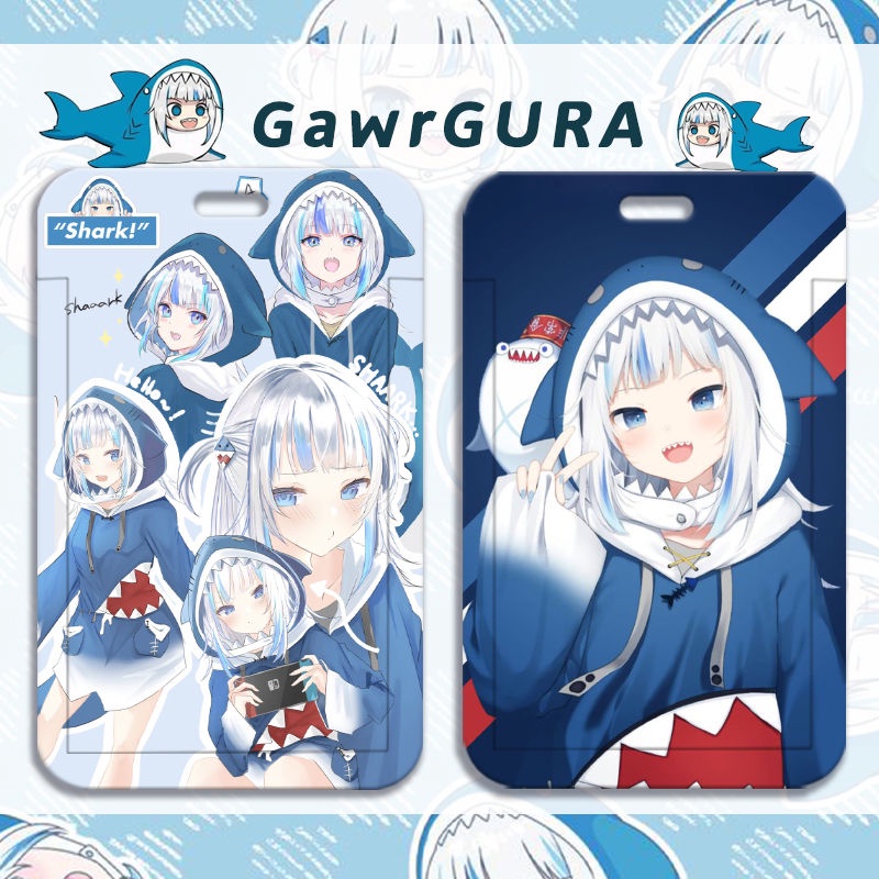 Ốp Điện Thoại Họa Tiết Anime Gawr Gura DIY Đựng Thẻ ID / Danh Thiếp Cho Học Sinh