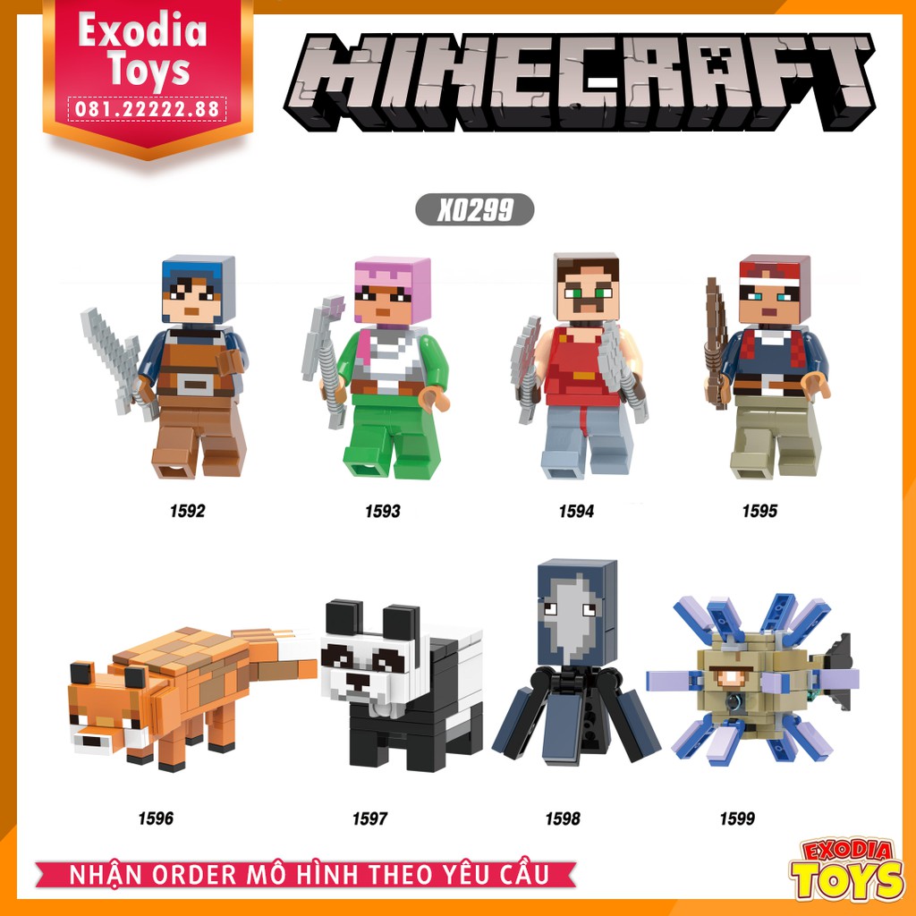 Xếp hình Minifigure nhân vật trò chơi Minecraft - Đồ Chơi Lắp Ghép Sáng Tạo - X0299