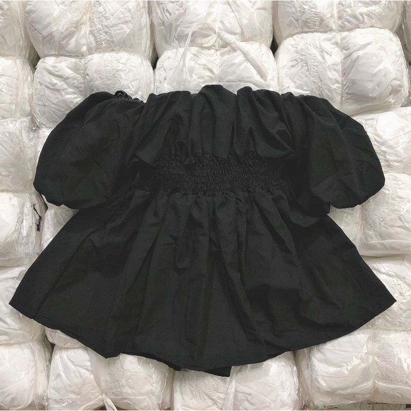 áo trễ vai tay phồng chít èo xoè xinh ,kiểu fom dấu quần b18