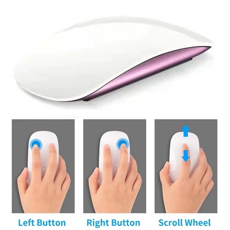 Chuột Quang Không Dây Bluetooth Sạc Type-C Siêu Mỏng Có Đèn LED Dùng Để Chơi Game