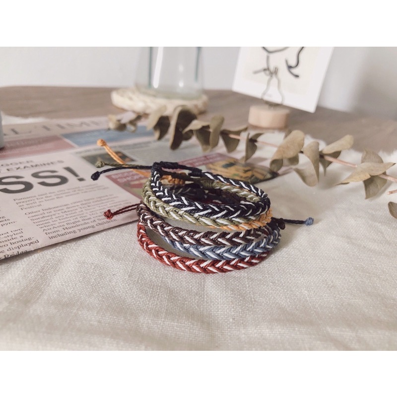 Vòng tay, vòng chân nam nữ waterproof phối hai màu