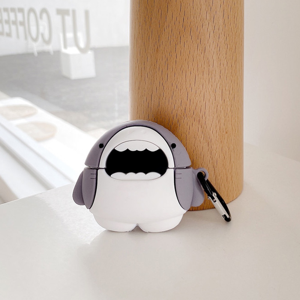 Vỏ Bảo Vệ Hộp Sạc Tai Nghe AirPods 1 2 3 Pro Bluetooth Không Dây Chất Liệu Silicon Hình Quả Bơ / Cá Mập Corgi 3D