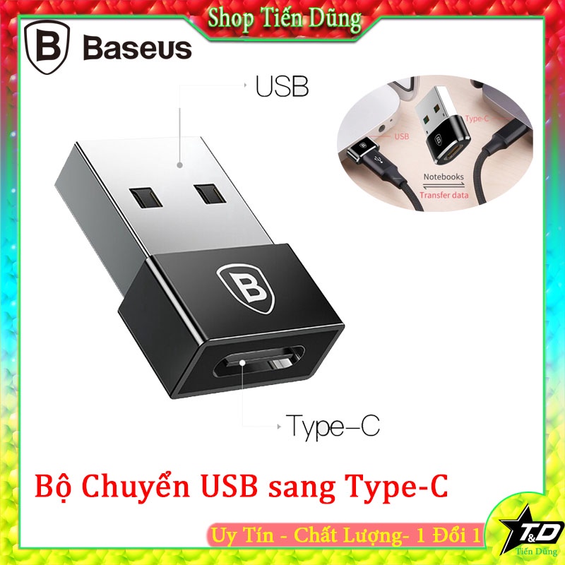 Đầu chuyển USB sang Type C Baseus chuyển đổi tốc độ cao 2.4A trên các loại Laptop Macbook LV119-B1 | BigBuy360 - bigbuy360.vn