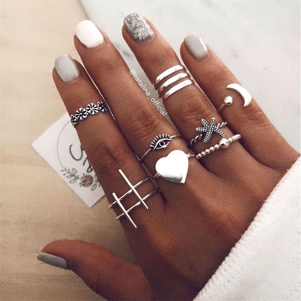 Set 15 Nhẫn Nữ Đeo Khớp Ngón Tay Phong Cách Boho