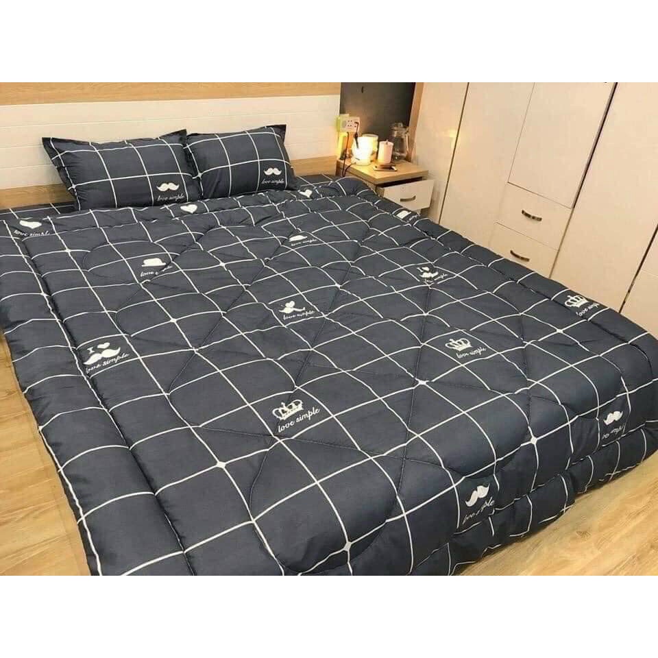 (Hàng loại 1) ✨ Chăn Phao Trần Bông Cotton Poly Mẫu Mickey Xanh  Dày Dặn Chuẩn Y Ảnh Kích Thước 1,8m x 2m