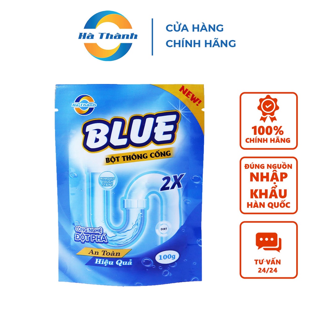 Bột Thông Cống Blue Cực Mạnh, Bồn Cầu, Đường Ống, Bồn Rửa Mặt - Bột Được Nhập Khẩu Hàn Quốc