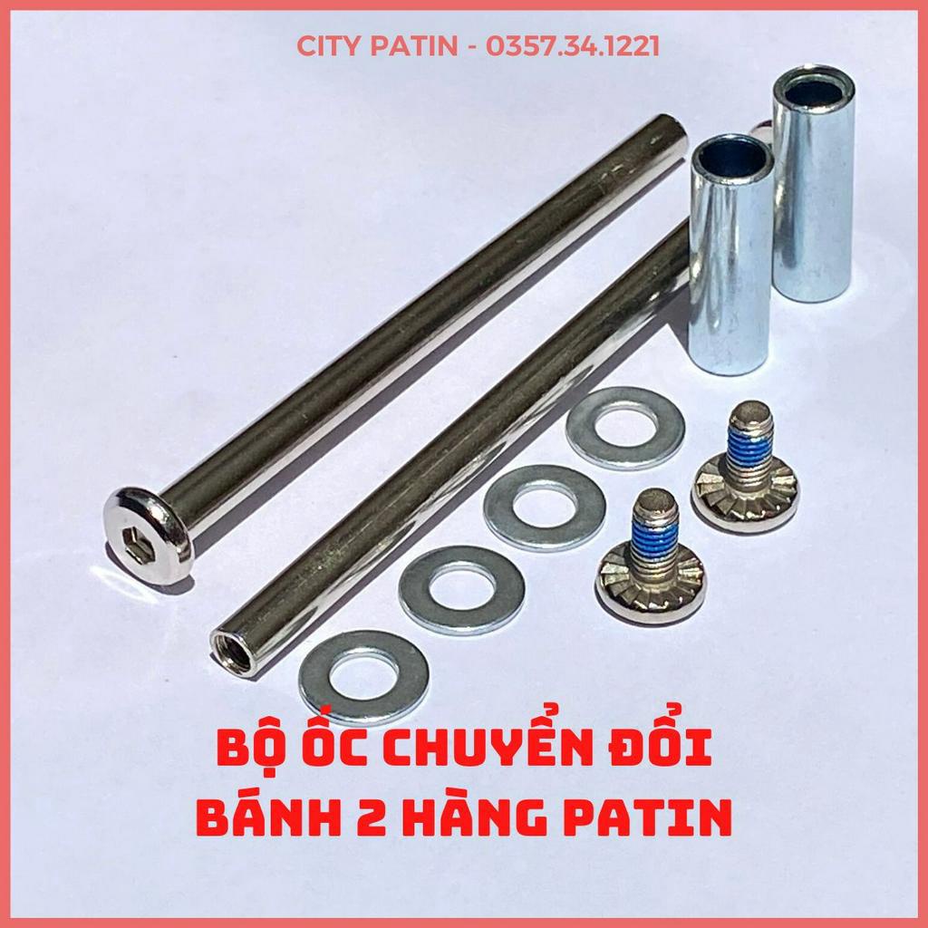 Bộ ốc chuyển đổi patin 1 hàng thành 2 hàng, ốc 2 hàng patin, ốc phía sau patin, 1 bộ ốc chuyển bánh lắp được 2 chiếc già