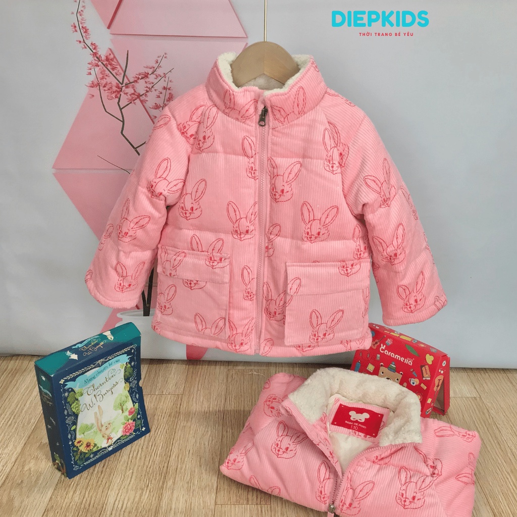 Áo khoác cho bé gái Bebe De Pino áo khoác nhung tăm xuất Hàn cho bé 4-7 tuổi-DA2311