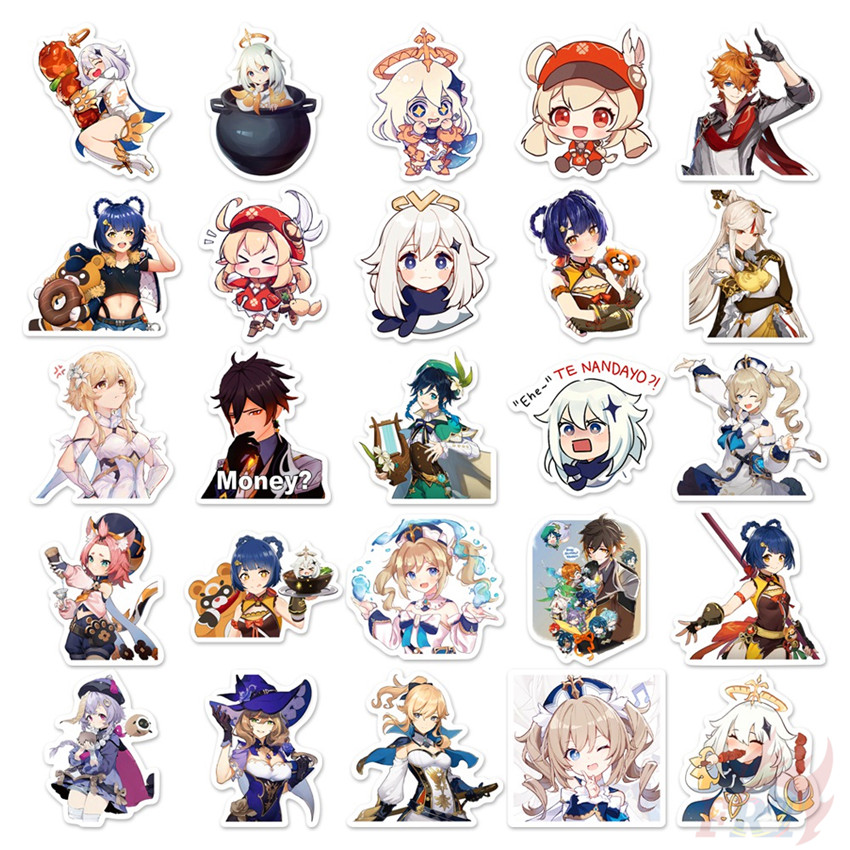 ❉ Genshin Impact - Series 02 Cartoon Games Stickers ❉ 50Pcs/Set DIY Fashion Luggage Laptop Skateboard Doodle Decals Stickers
