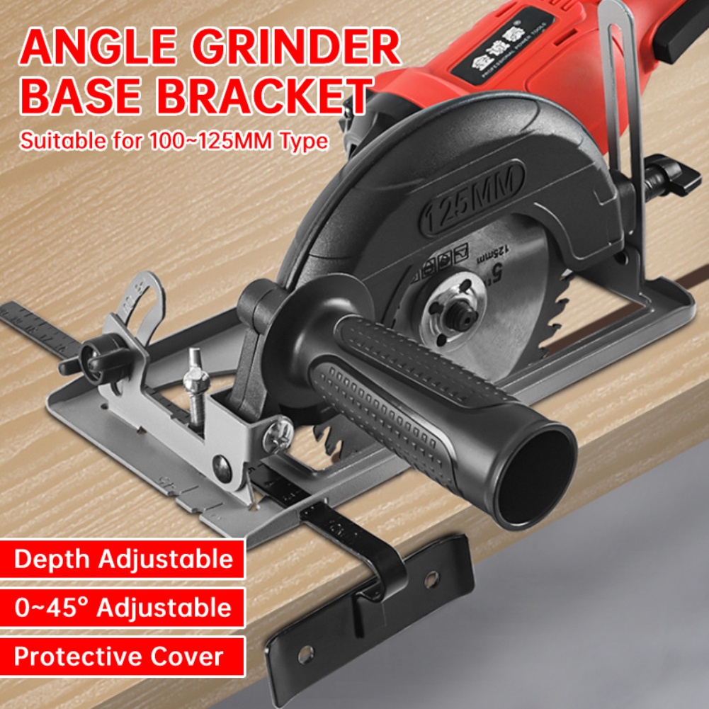 ♕ Giá đỡ máy cắt 100125mm Phụ kiện chế biến gỗ Giá đỡ cơ bản Kim loại Bàn chế biến gỗ Công cụ khung cưa tròn Máy mài góc