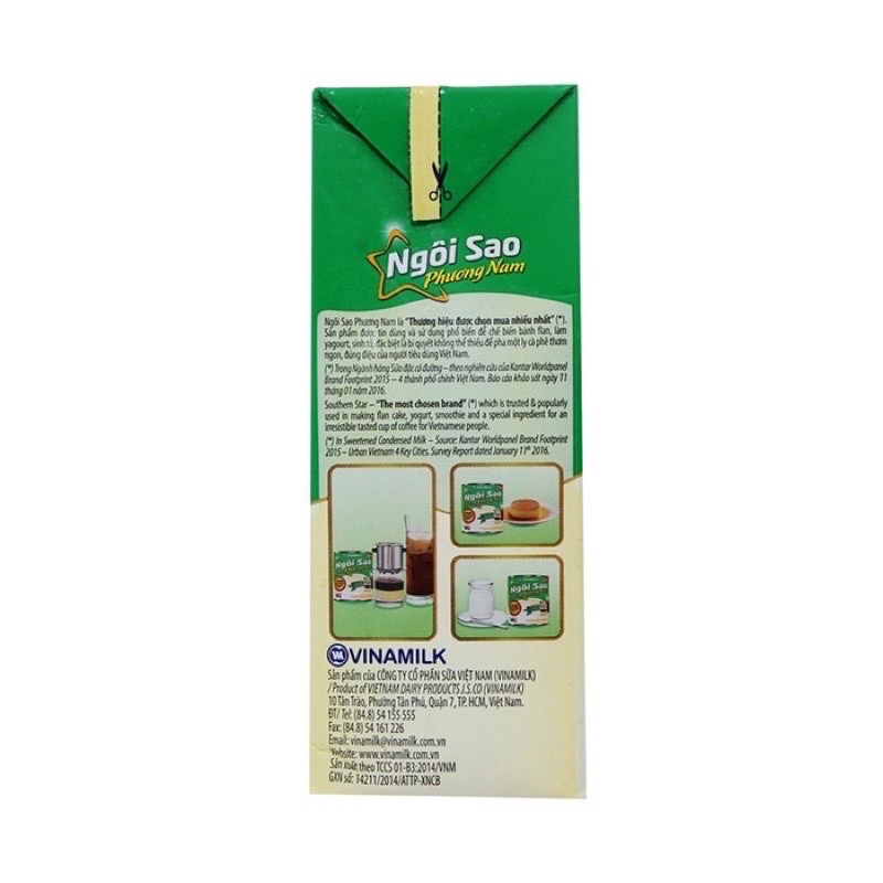 Sữa đặc ngôi sao phương nam hộp giấy 380g