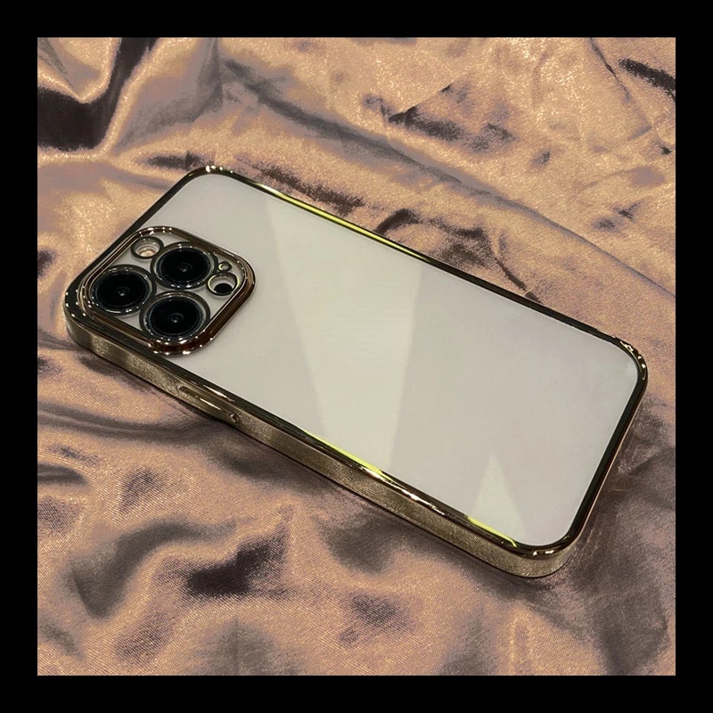 Ốp Điện Thoại TPU Silicon Mềm Trong Suốt Mạ Viền Cho for iPhone 14 Pro MAX 13 Pro MAX 12ProMax 11ProMax 7 8 Plus SE X XS MAX XR