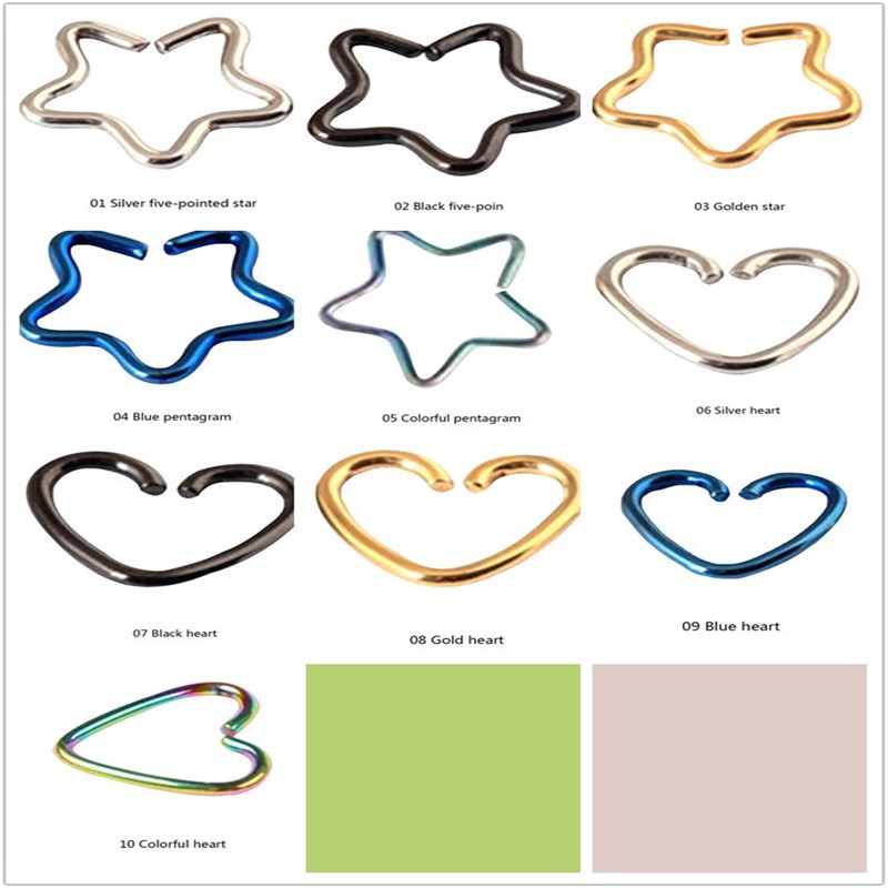 Khuyên tai trái tim/ngôi sao bằng hợp kim thời trang nữ