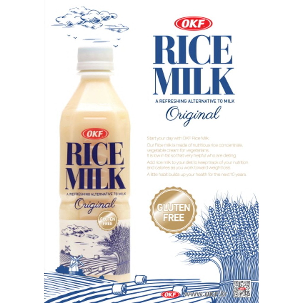Nước sữa gạo Hàn Quốc không đường dành cho người ăn kiêng OKF RICE MILK chai 1.5L